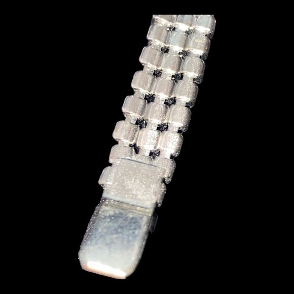 7 Inches Bracelet Blue Pear-Shaped Stone Rhinestone Silver-Toned - Picture 8 of 9